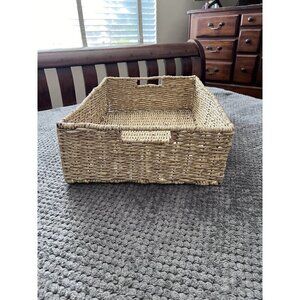 Square Nesting Wicker Baskets with Handle